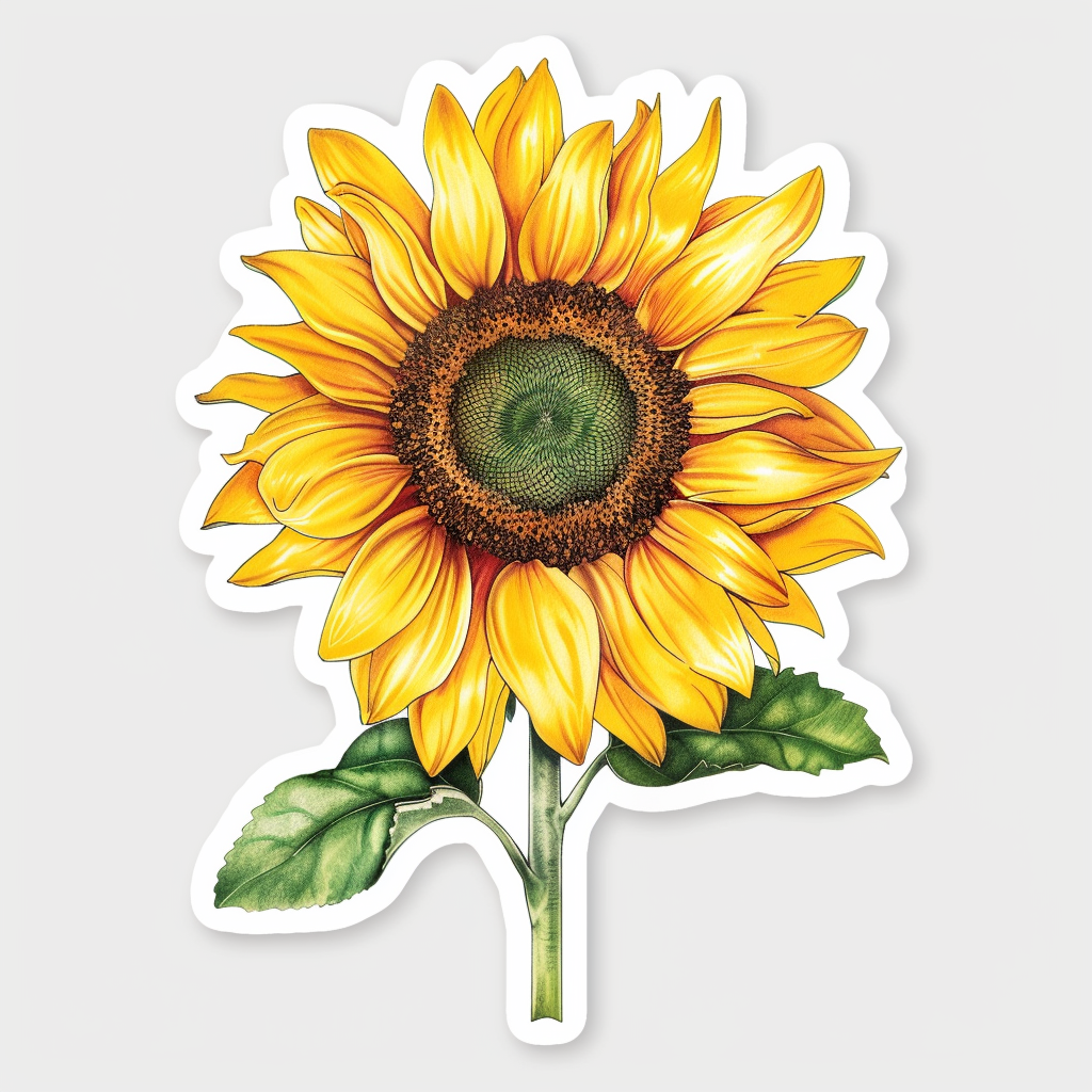Sunflower flower majestic Expressive surreal Vinyl Decal Sticker for Car, Laptop, Tumbler and more # F023113