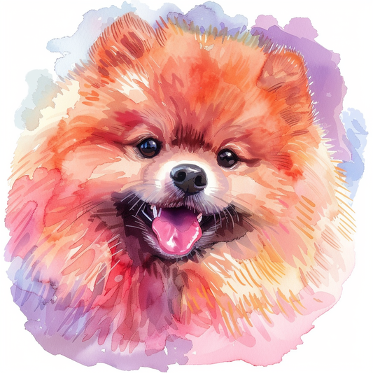 Pomeranian Dog watercolor Expressive surreal Vinyl Decal Sticker for Car, Laptop, Tumbler and more # F018000