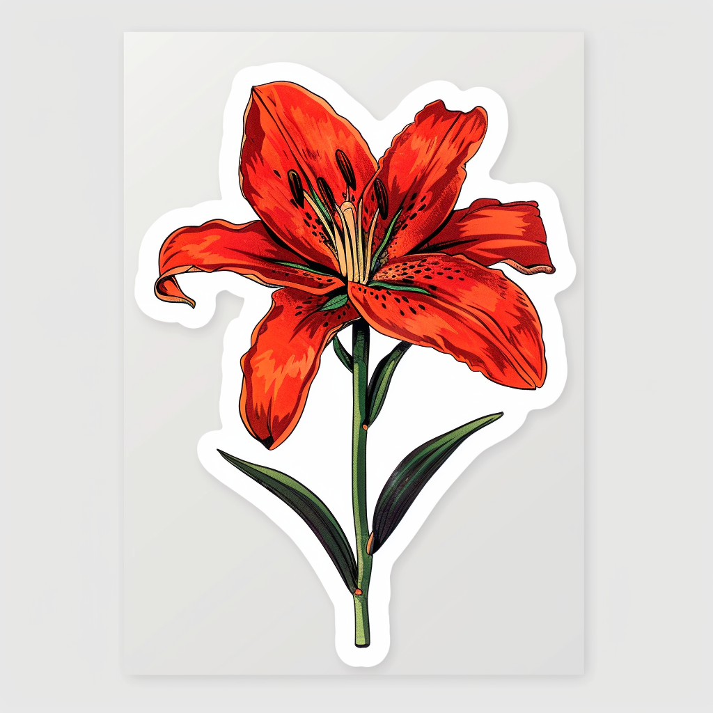 Lily flower majestic Expressive surreal Vinyl Decal Sticker for Car, Laptop, Tumbler and more # F023335