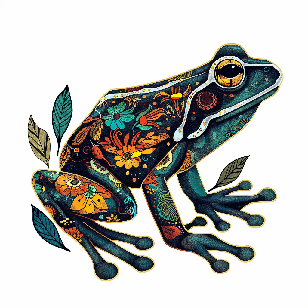 Sticker of a Frog majestic Expressive surreal Vinyl Decal Sticker for Car, Laptop, Tumbler and more # F016791