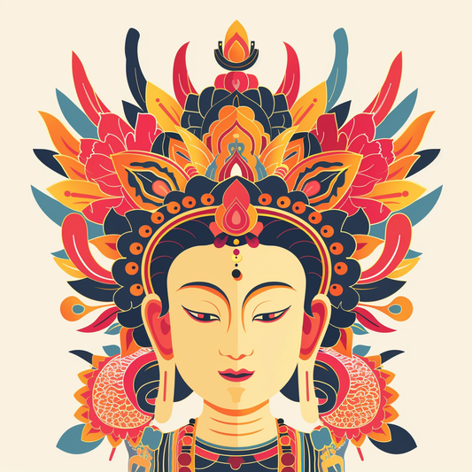 Buddha cartoon majestic Expressive surreal Vinyl Decal Sticker for Car, Laptop, Tumbler and more # F016981