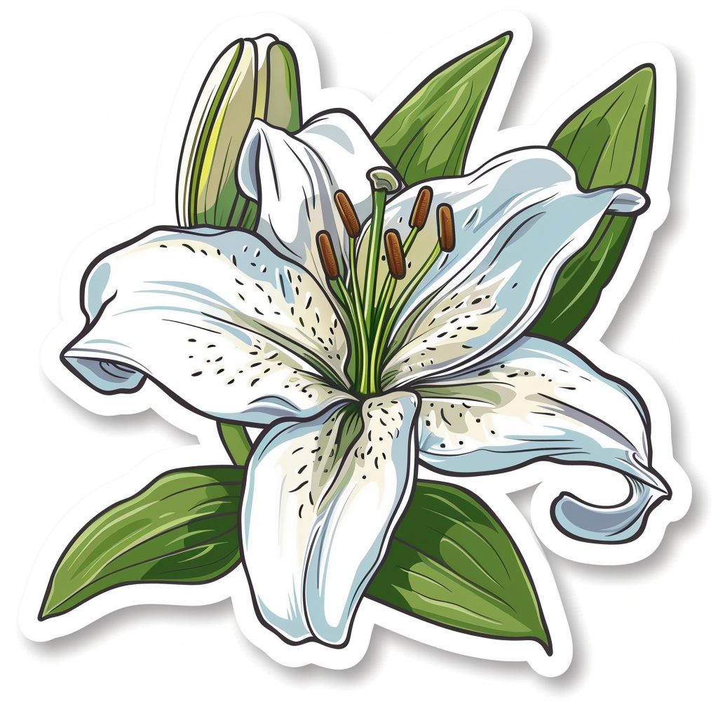 Lily flower majestic Expressive surreal Vinyl Decal Sticker for Car, Laptop, Tumbler and more # F023278