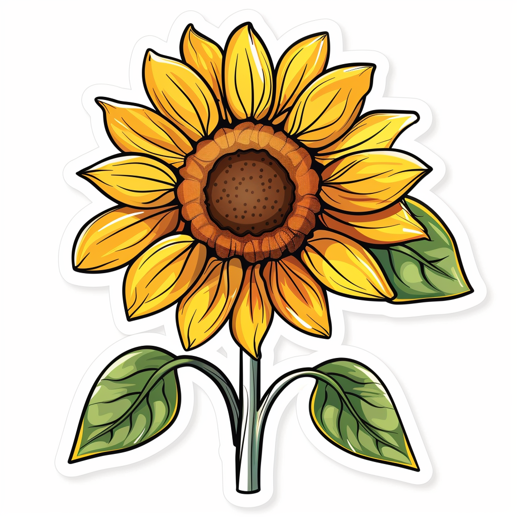 Sunflower flower majestic Expressive surreal Vinyl Decal Sticker for Car, Laptop, Tumbler and more # F023057