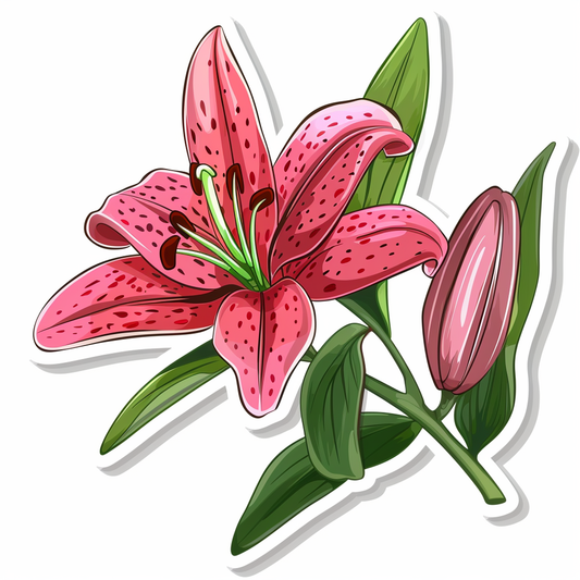 Lily flower majestic Expressive surreal Vinyl Decal Sticker for Car, Laptop, Tumbler and more # F023204