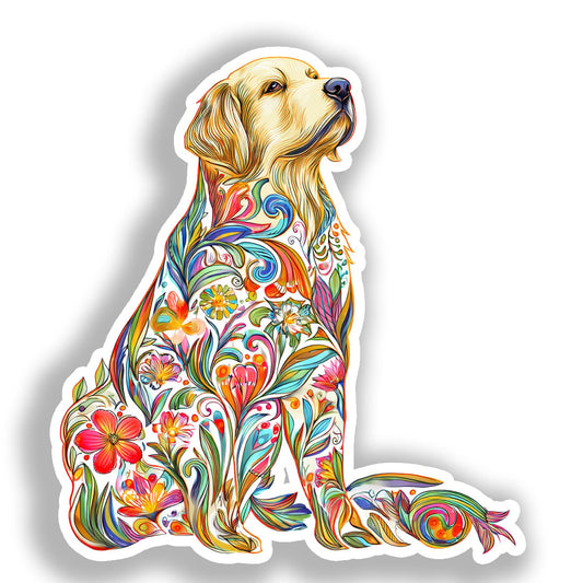 Golden Retriever Dog Vinyl Decal Sticker for Car, Laptop, Tumbler and more # A019561-4" x 4"