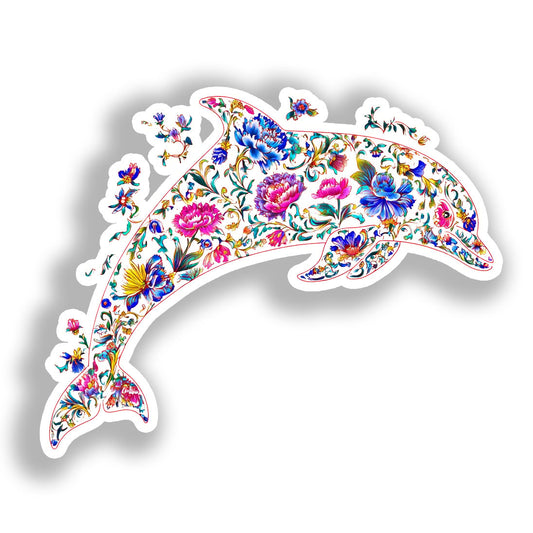 Dolphin Vinyl Decal Sticker for Car, Laptop, Tumbler and more # A018583-4" x 4"
