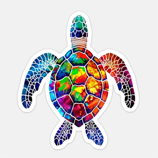 Sticker of a turtle majestic Expressive surreal Vinyl Decal Sticker for Car, Laptop, Tumbler and more # F021990