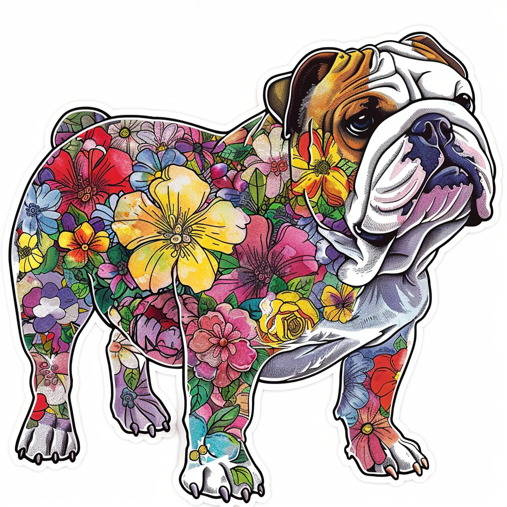 Bulldog Dog majestic Expressive surreal Vinyl Decal Sticker for Car, Laptop, Tumbler and more # F017590
