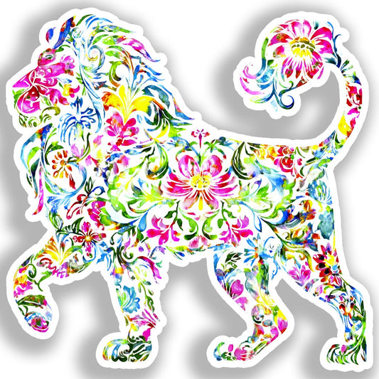 Lion Vinyl Decal Sticker for Car, Laptop, Tumbler and more # A018466-4" x 4"