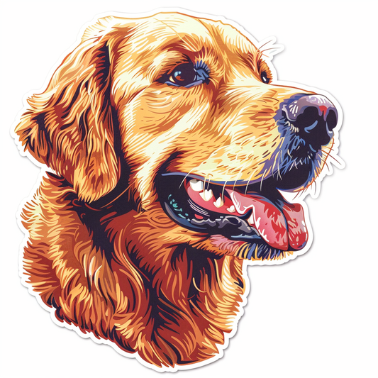 Golden Retriever Dog Vinyl Decal Sticker for Car, Laptop, Tumbler and more # F010475