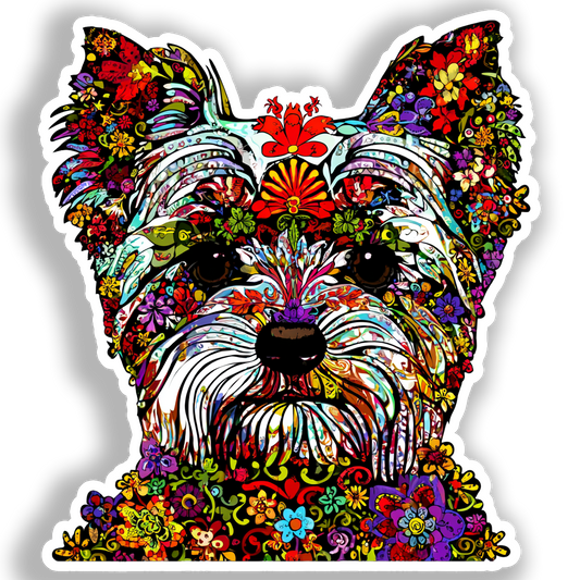 Yorkshire Terrier Dog Vinyl Decal Sticker for Car, Laptop, Tumbler and more # A017083-4" x 4"