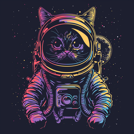 Astronaut Cat Vinyl Decal Sticker for Car, Laptop, Tumbler and more # F016064-4" x 4"