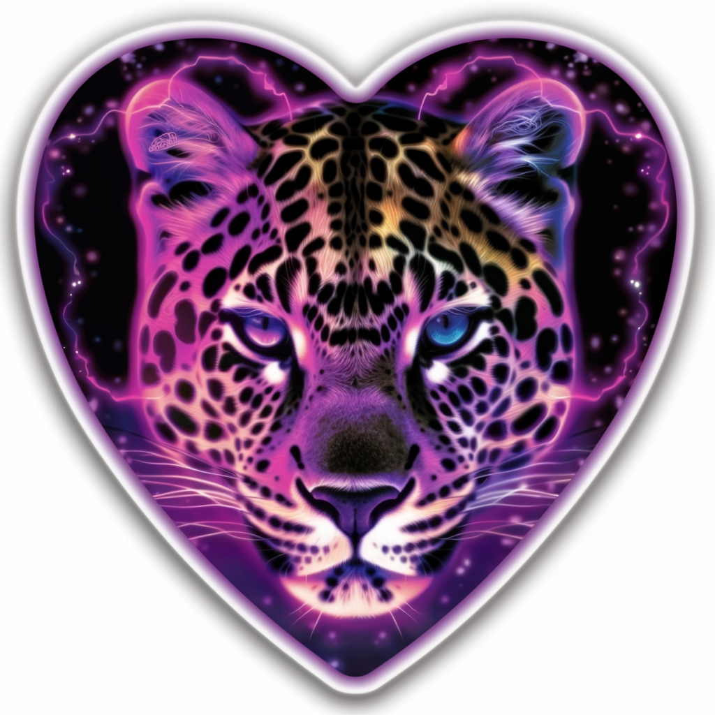 Leopard majestic Expressive surreal Vinyl Decal Sticker for Car, Laptop, Tumbler and more # F022559