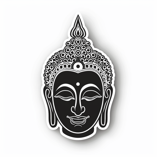 Buddha cartoon majestic Expressive surreal Vinyl Decal Sticker for Car, Laptop, Tumbler and more # F017034