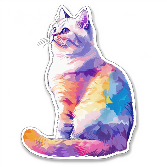 American Shorthair Cat majestic Expressive surreal Vinyl Decal Sticker for Car, Laptop, Tumbler and more # F019873-4" x 4"