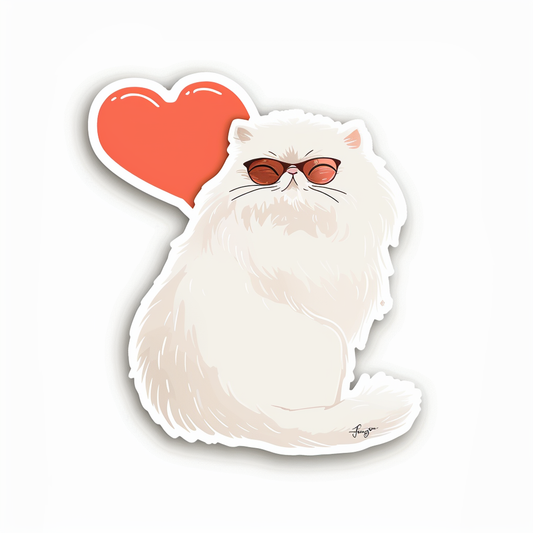 Persian Cat Expressive surreal Vinyl Decal Sticker for Car, Laptop, Tumbler and more # F016273