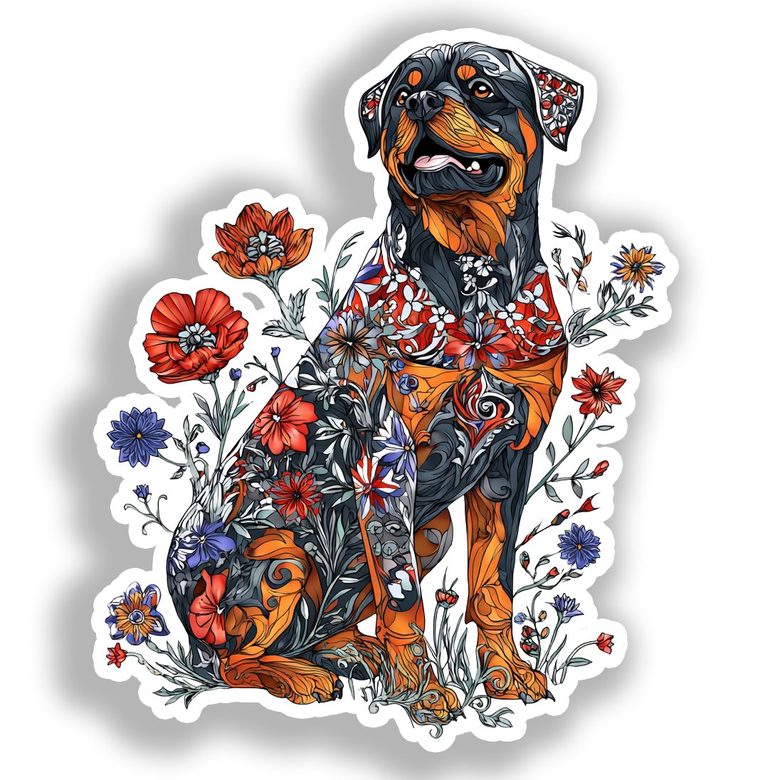 Rottweiler Dog Vinyl Decal Sticker for Car, Laptop, Tumbler and more # A018192-4" x 4"