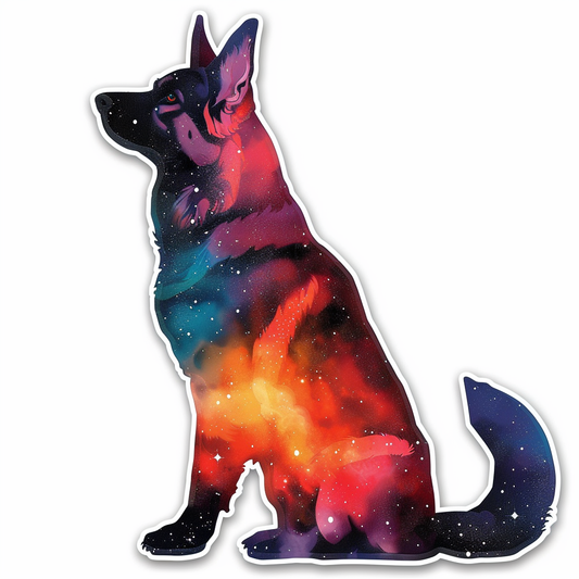 German Shepherd Dog galaxy Vinyl Decal Sticker for Car, Laptop, Tumbler and more # F011312
