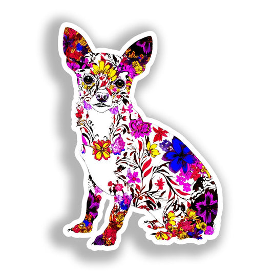 Chihuahua Dog Vinyl Decal Sticker for Car, Laptop, Tumbler and more # A017905-4" x 4"