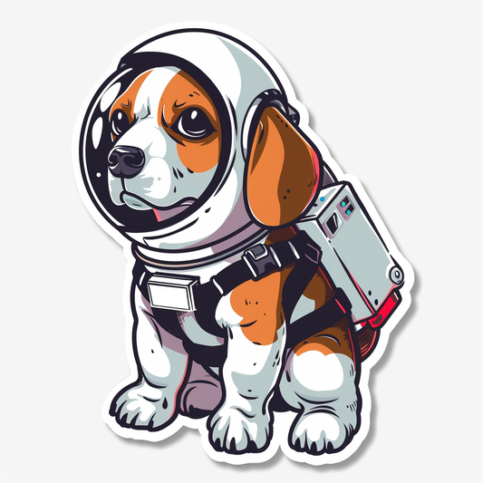 Beagle dog astronaut Vinyl Decal Sticker for Car, Laptop, Tumbler and more # F011939