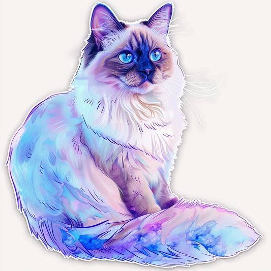 Ragdoll Cat Vinyl Decal Sticker for Car, Laptop, Tumbler and more # F010181