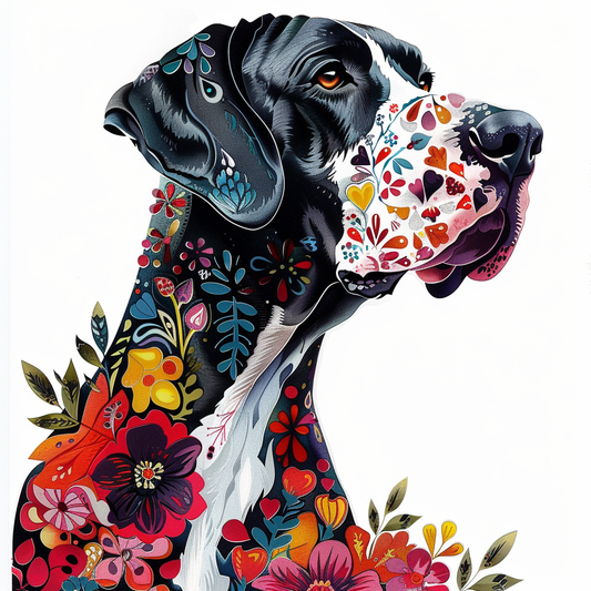 Adorable Great Dane Dog Expressive surreal Vinyl Decal Sticker for Car, Laptop, Tumbler and more # F017777