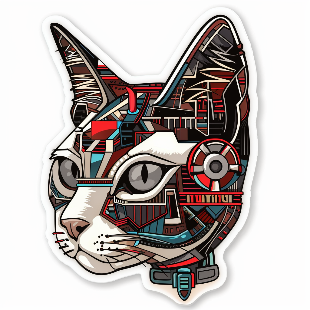 American Shorthair Cat majestic Expressive surreal Vinyl Decal Sticker for Car, Laptop, Tumbler and more # F018640