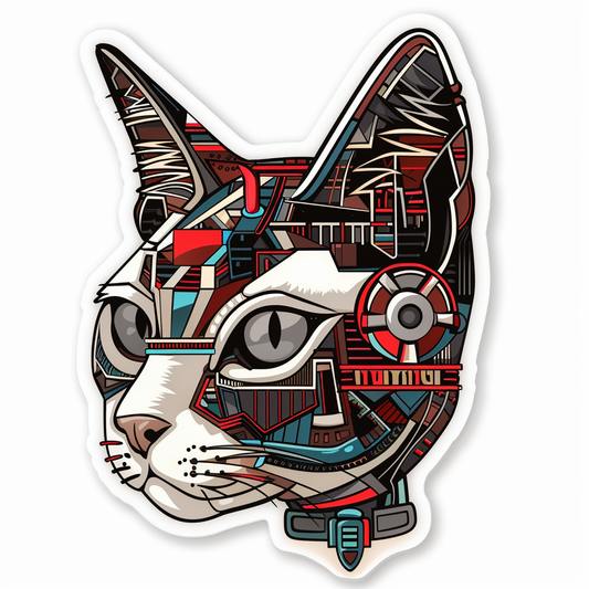 American Shorthair Cat majestic Expressive surreal Vinyl Decal Sticker for Car, Laptop, Tumbler and more # F018640