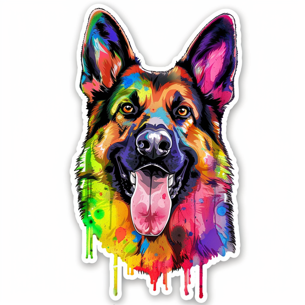 German Shepherd Dog cartoon Vinyl Decal Sticker for Car, Laptop, Tumbler and more # F011580