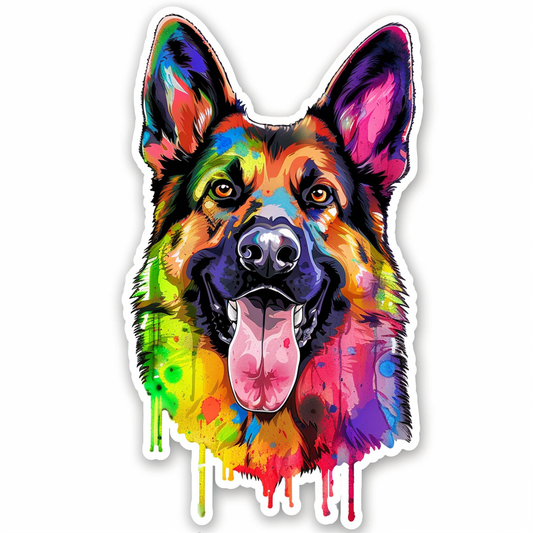 German Shepherd Dog cartoon Vinyl Decal Sticker for Car, Laptop, Tumbler and more # F011580