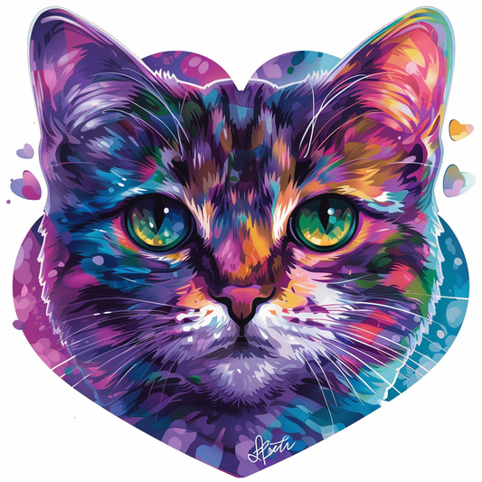 American Shorthair Cat majestic Expressive surreal Vinyl Decal Sticker for Car, Laptop, Tumbler and more # F018811