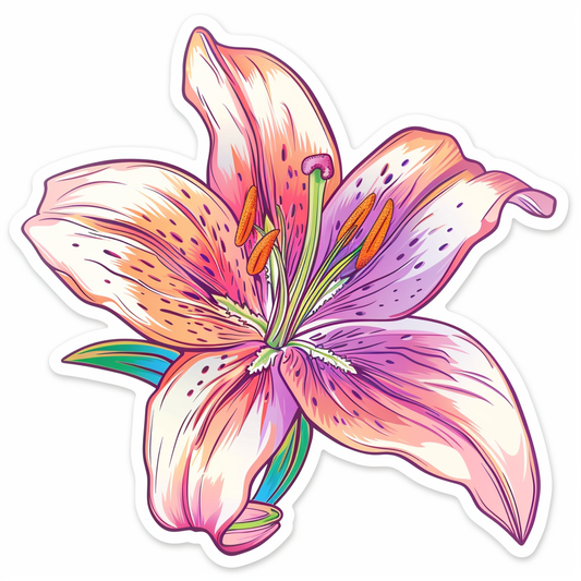 Lily flower majestic Expressive surreal Vinyl Decal Sticker for Car, Laptop, Tumbler and more # F023281