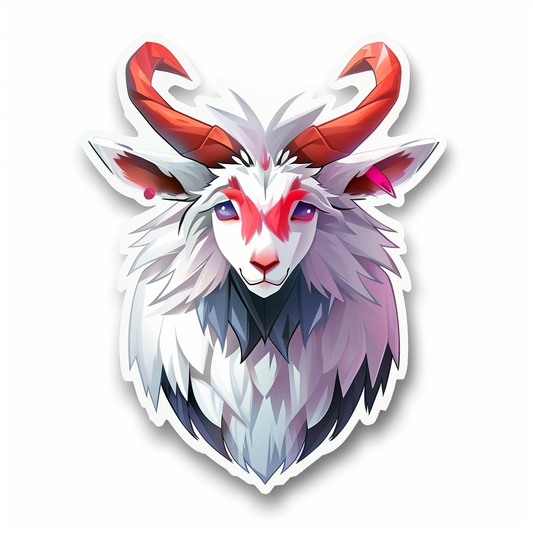 Goat majestic Expressive surreal Vinyl Decal Sticker for Car, Laptop, Tumbler and more # F020719-4" x 4"