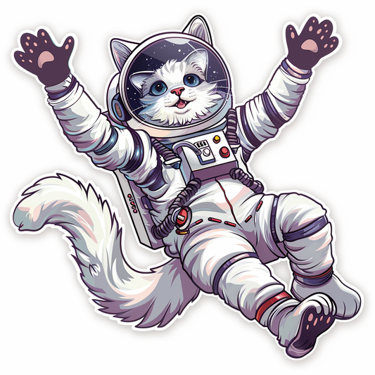 Adorable Turkish Angora Cat  Vinyl Decal Sticker for Car, Laptop, Tumbler and more # F020847-4" x 4"