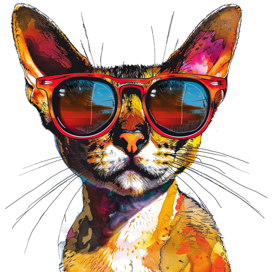 Abyssinian Cat astronaut majestic Expressive surreal Vinyl Decal Sticker for Car, Laptop, Tumbler and more # F020995-4" x 4"