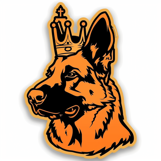 German Shepherd Dog crowned Vinyl Decal Sticker for Car, Laptop, Tumbler and more # F011493