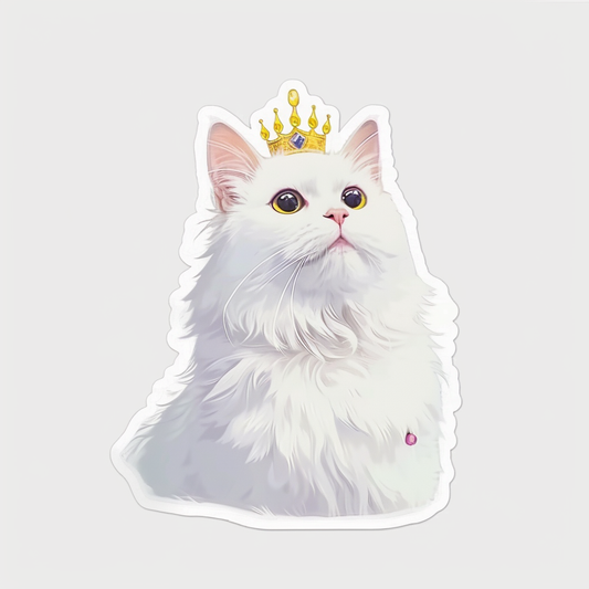 Adorable Turkish Angora Cat  Vinyl Decal Sticker for Car, Laptop, Tumbler and more # F020872-4" x 4"
