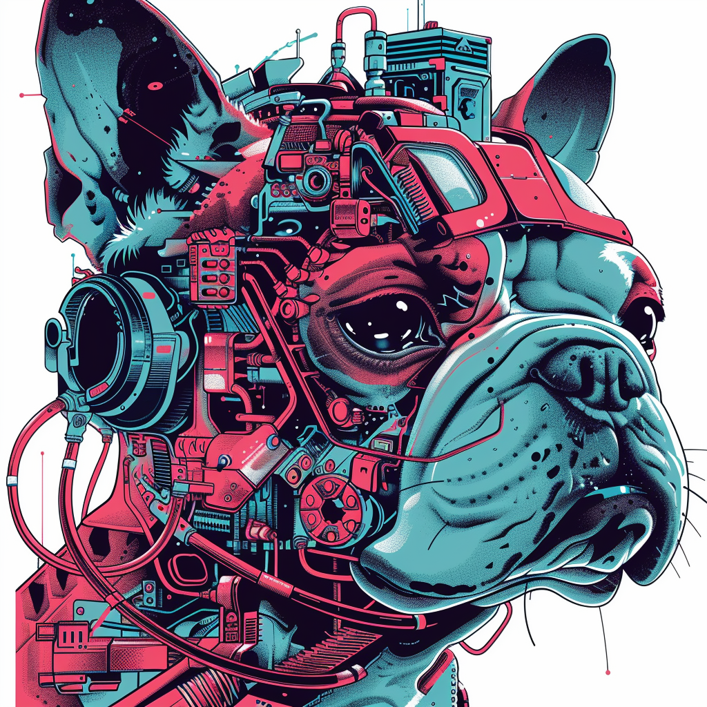 Bulldog Dog majestic Expressive surreal Vinyl Decal Sticker for Car, Laptop, Tumbler and more # F017527