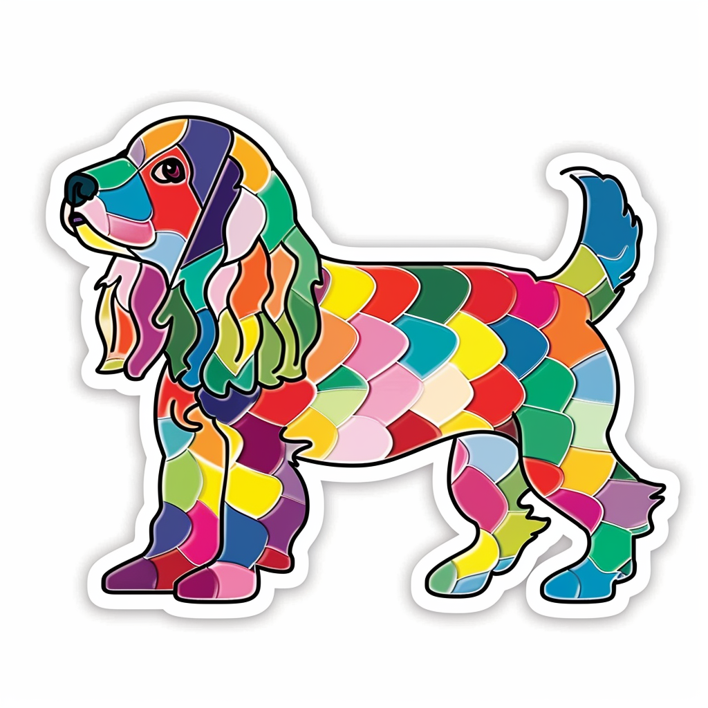 Sticker of a Cocker Spaniel Dog majestic Expressive surreal Vinyl Decal Sticker for Car, Laptop, Tumbler and more # F020125