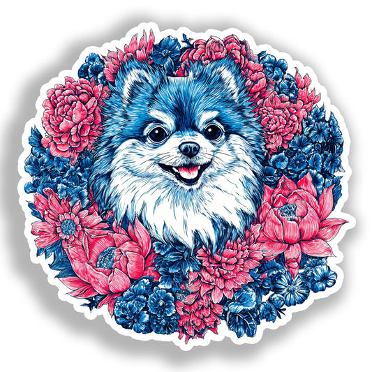 Pomeranian Dog Vinyl Decal Sticker for Car, Laptop, Tumbler and more # A017362-4" x 4"