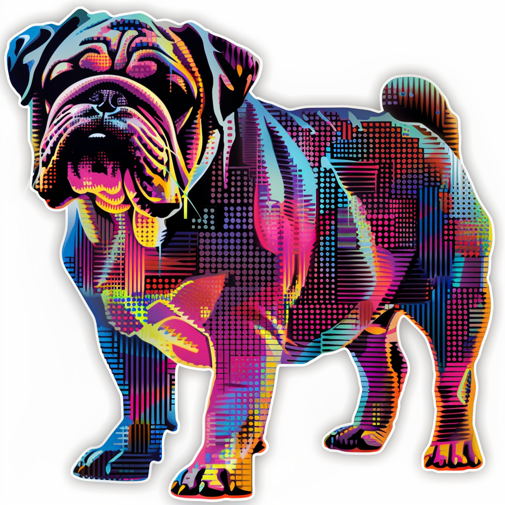 Bulldog Dog majestic Expressive surreal Vinyl Decal Sticker for Car, Laptop, Tumbler and more # F017532