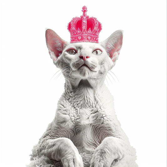 Adorable Cornish Rex Cat Expressive surreal Vinyl Decal Sticker for Car, Laptop, Tumbler and more # F021442-4" x 4"