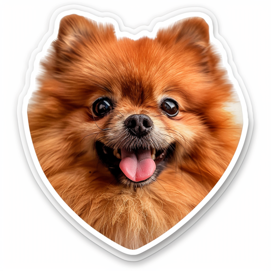 Sticker of a Pomeranian Dog majestic Expressive surreal Heartcore Vinyl Decal Sticker for Car, Laptop, Tumbler and more # F014087