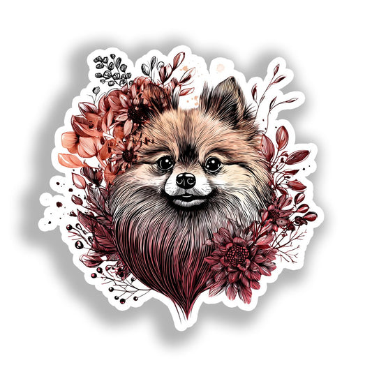 Pomeranian Dog Vinyl Decal Sticker for Car, Laptop, Tumbler and more # A017281-4" x 4"