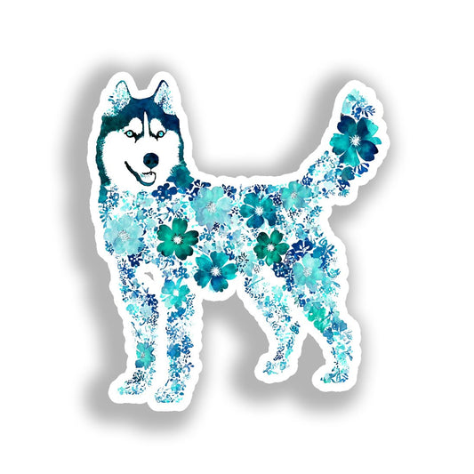 Siberian Husky Dog Vinyl Decal Sticker for Car, Laptop, Tumbler and more # A019191-4" x 4"