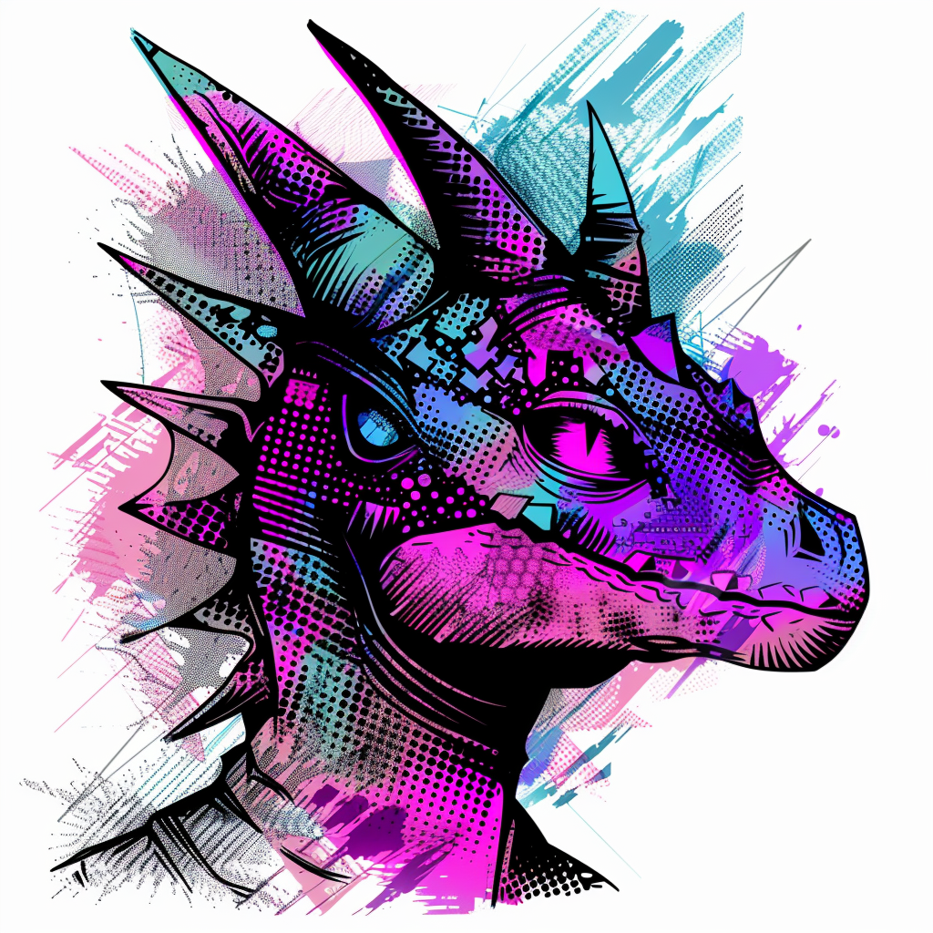 Dragon cyber punk majestic Expressive surreal Vinyl Decal Sticker for Car, Laptop, Tumbler and more # F019095