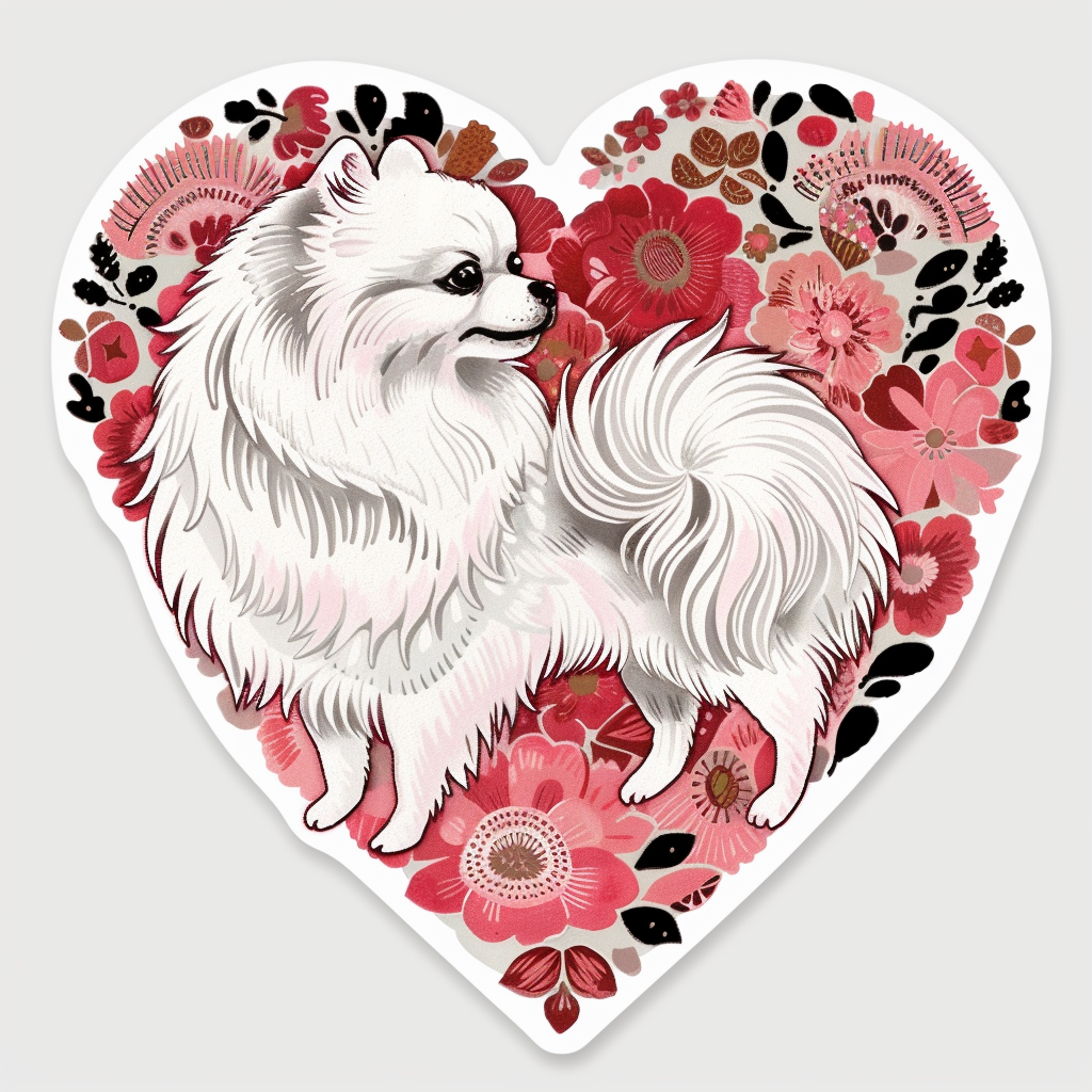 Sticker of a Pomeranian Dog majestic Expressive surreal Heartcore Vinyl Decal Sticker for Car, Laptop, Tumbler and more # F014132
