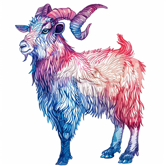 Goat majestic Expressive surreal Vinyl Decal Sticker for Car, Laptop, Tumbler and more # F020434-4" x 4"