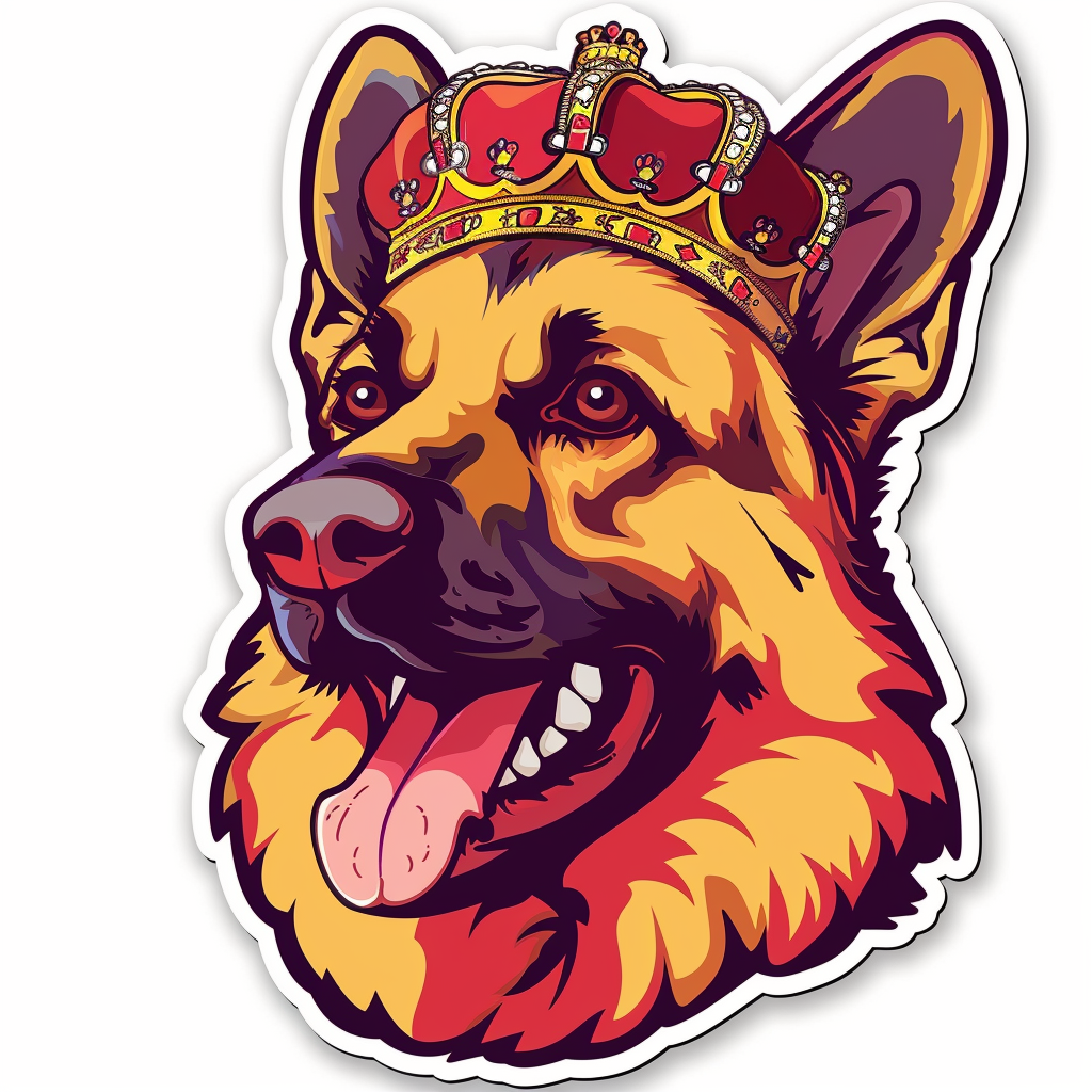 German Shepherd Dog crowned Vinyl Decal Sticker for Car, Laptop, Tumbler and more # F011481