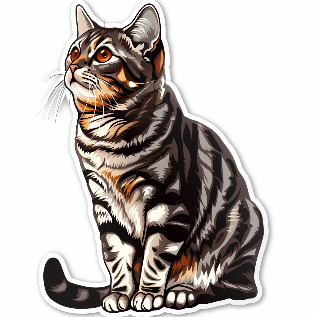 American Shorthair Cat majestic Expressive surreal Vinyl Decal Sticker for Car, Laptop, Tumbler and more # F018590